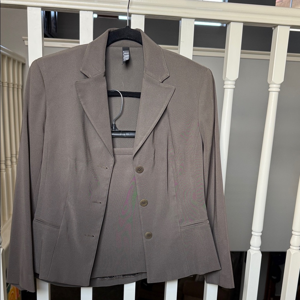 Laundry By Shelli Segal Taupe Blazer/Skirt